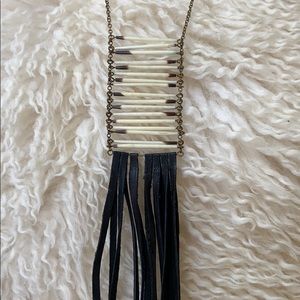 Astalli porcupine quill and leather necklace